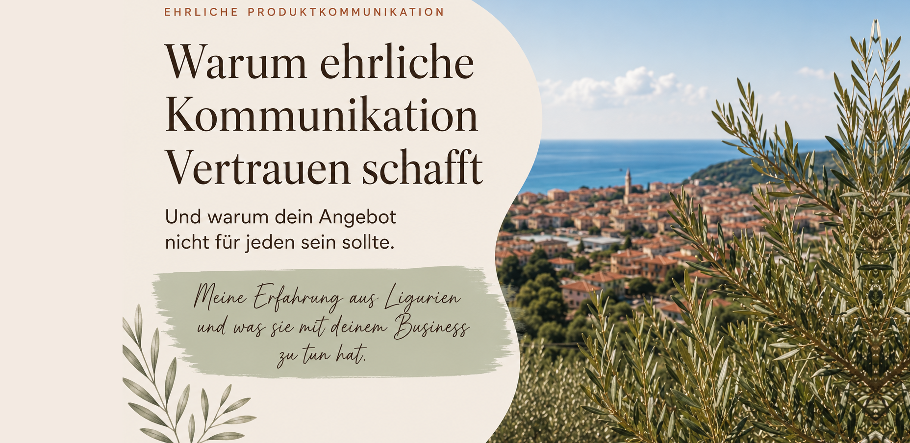 Warum ehrliche Kommunikation Vertrauen schafft – Titelbild mit Blick auf Ligurien